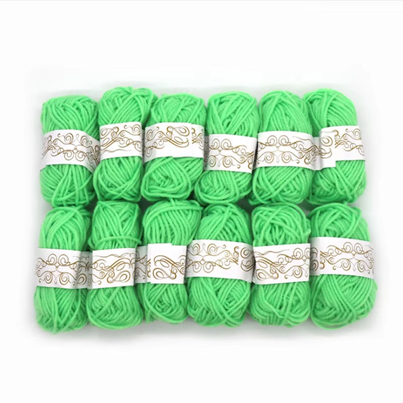 12-Piece Set of Soft Handmade Knitting Yarn - Thick Crochet Wool Line
