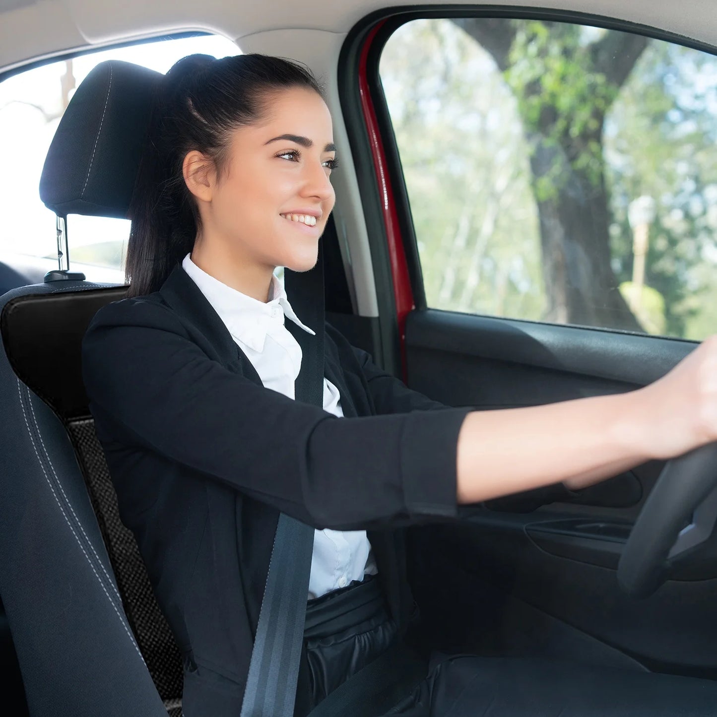 Zone Tech 12V Heated Seat Cover Cushion for Winter Driving - Black Seat Warmer for Cold Weather Comfort