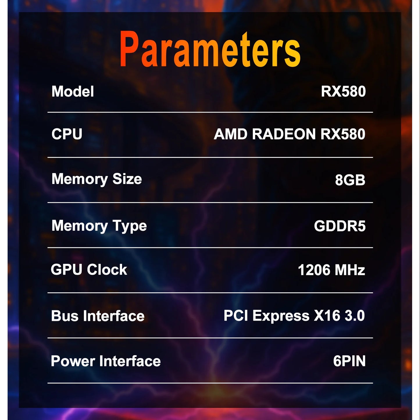 AMD Radeon RX580 8GB 256-Bit GDDR5 Gaming Graphics Card with Dual Fans and PCI Express 3.0 - White