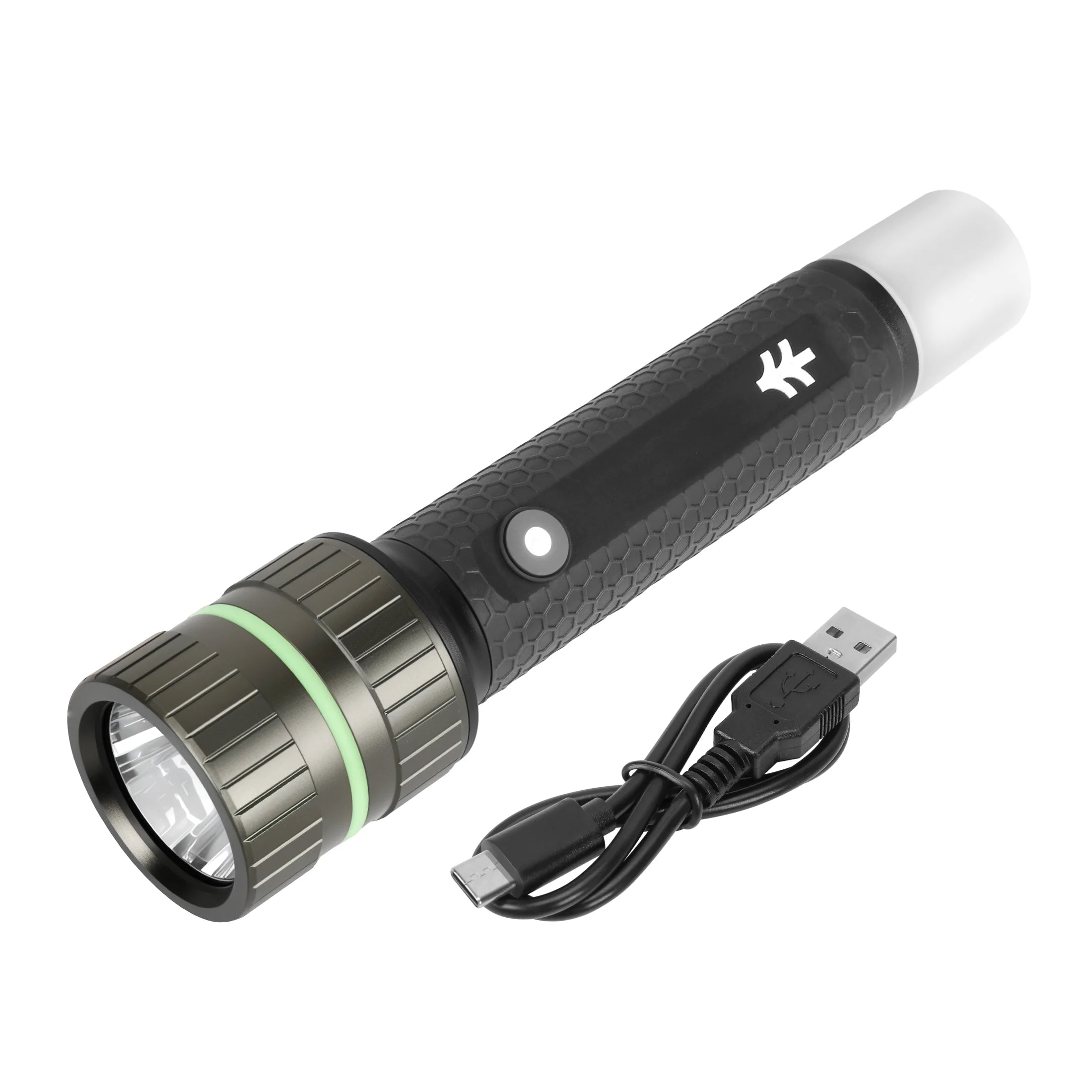 Swiss Tech 1800 Lumen LED Rechargeable Combo Flashlight, IPX4 Weatherproof, Drop Resistant, Black