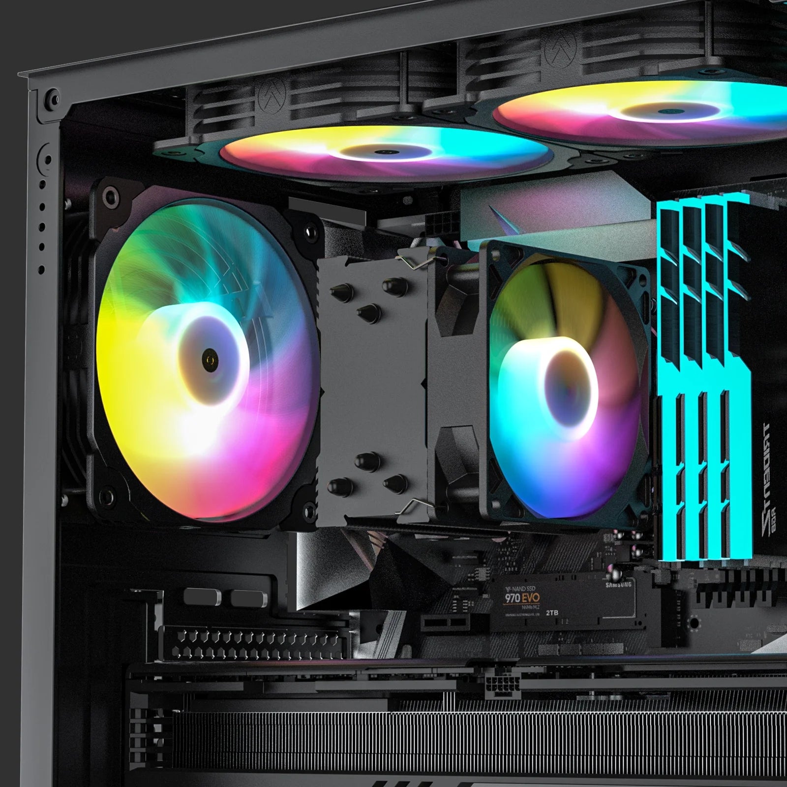 Vetroo V3 CPU Air Cooler with ARGB Lighting and PWM Smart Control - Adjustable Fan Height, 3 Direct Heat Pipes, High-Density Aluminium Fins, for AMD AM4, AM5 & Intel LGA1700, 1200, 115X