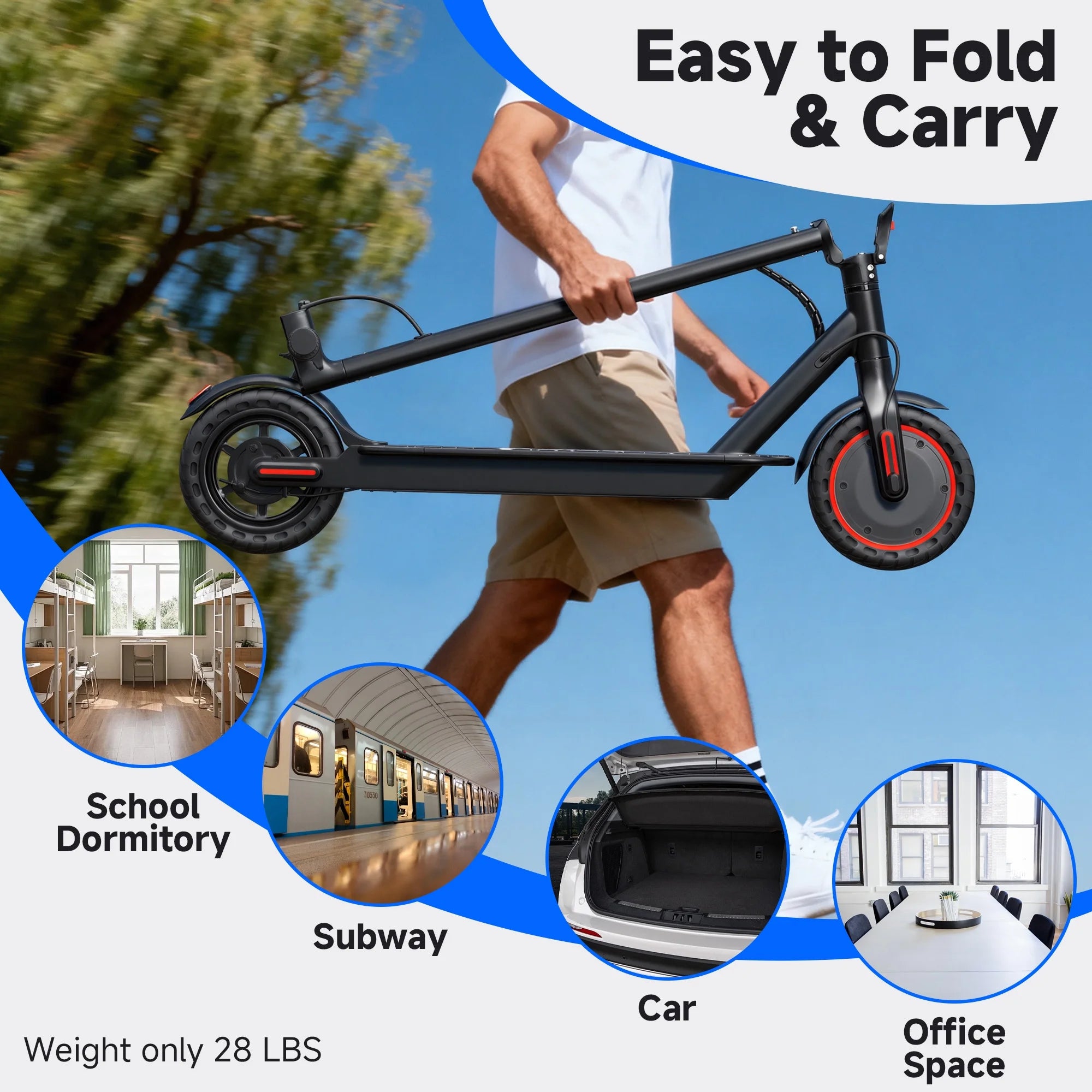 PRINTE N6 Electric Scooter 350W with LCD Display Waterproof APP 19MPH for Adult and Teen