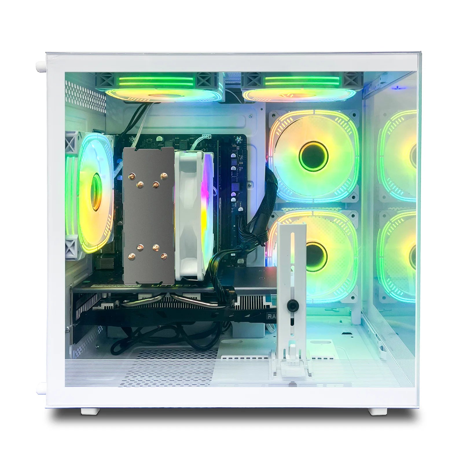 Suevery Gaming PC Desktop - AMD Ryzen 5 5600, Radeon RX 6500XT, 16GB DDR4, 1TB Nvme SSD, B450, Wifi 6, White