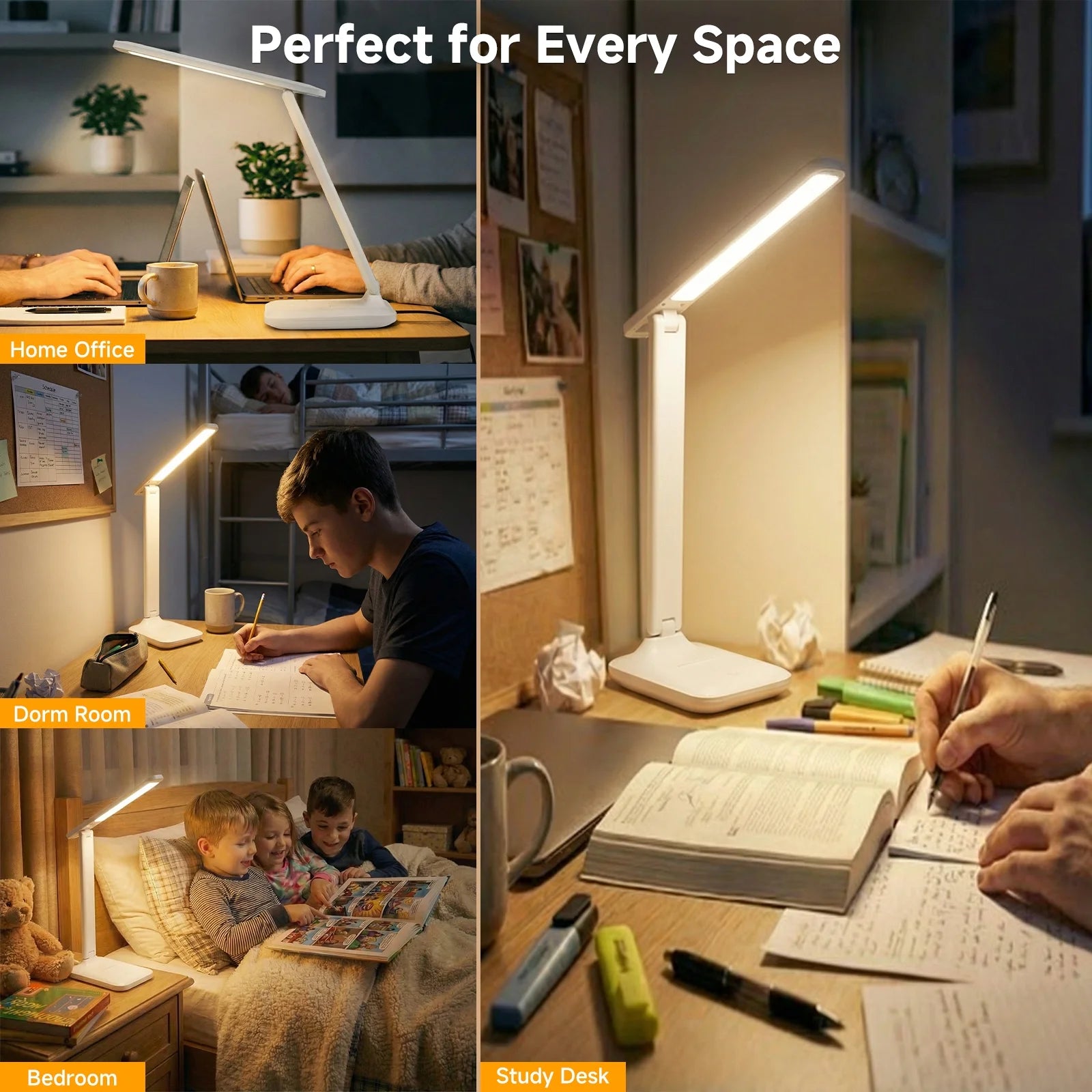 NOYAFA Led Desk Lamp Dimmable Desk Light Reading Lamp 3 Lighting Modes, Eye Protection Accessories, Study Desk Lamp Equipped USB Suitable for Home Office