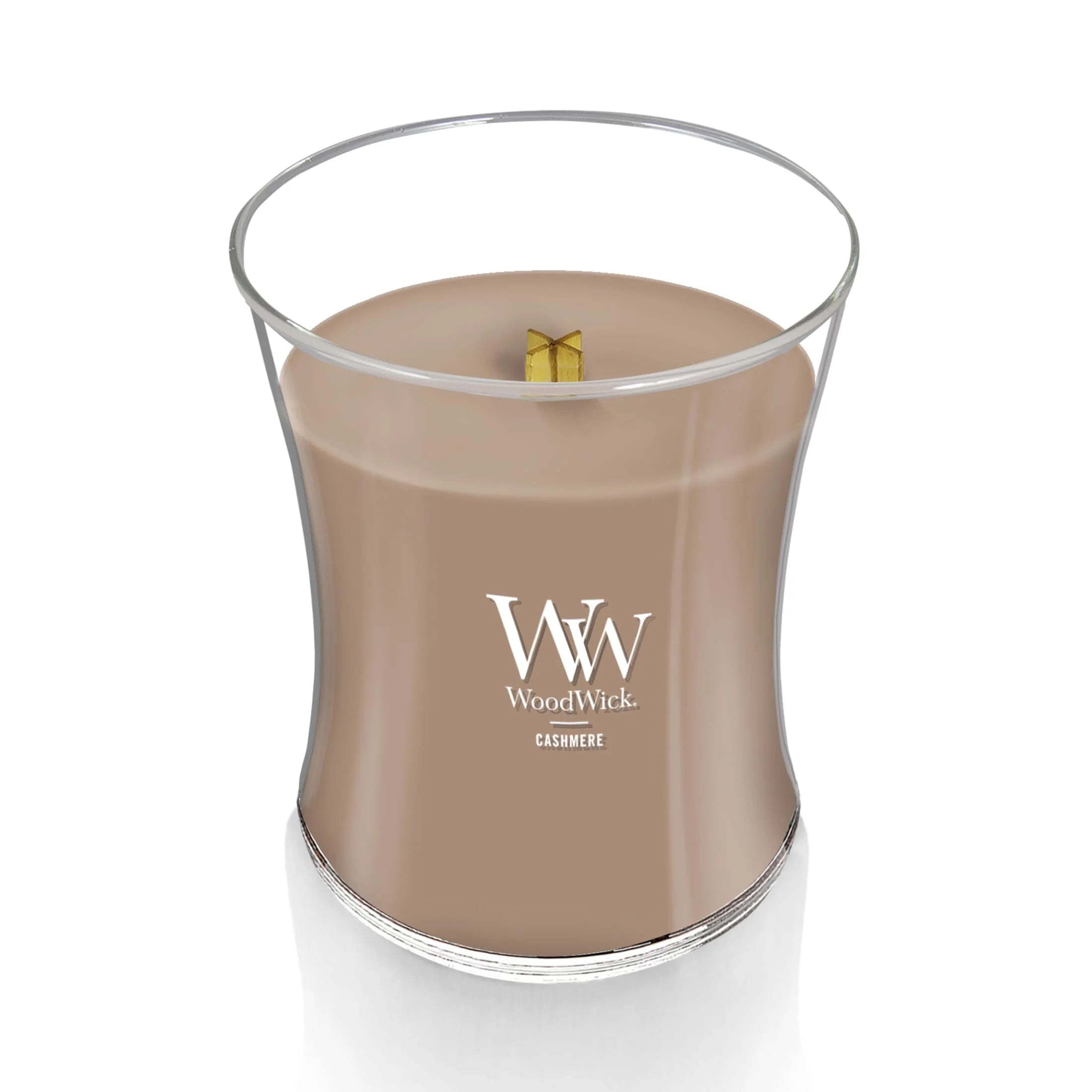 Woodwick Medium Hourglass Scented Candle, Cashmere, 9.7 Oz