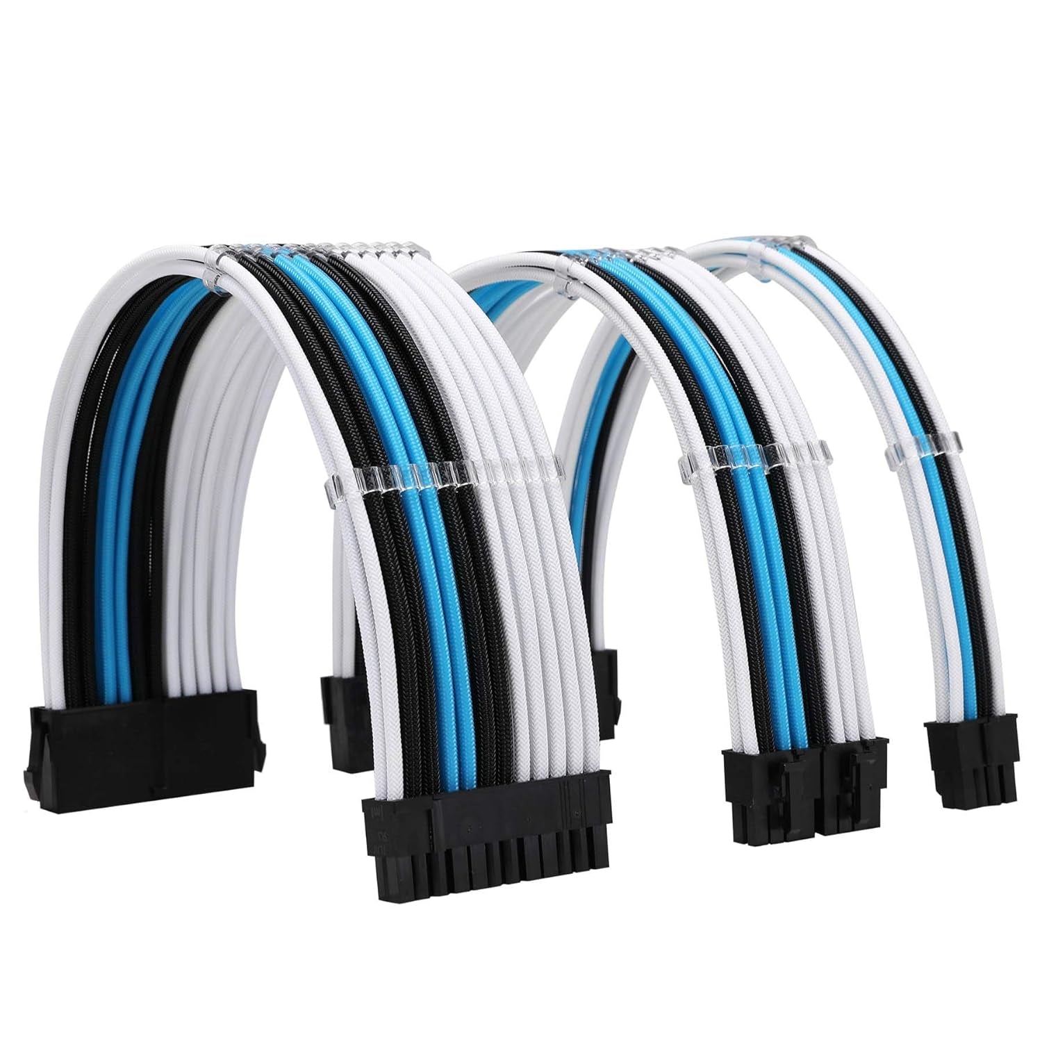 Formulamod Sleeve Extension Power Supply Cable Kit 18AWG ATX 24P+ EPS 8-P+PCI-E8-P with Combs for PSU to Motherboard/Gpu Fm-Nck3 (Black Orange Grey)