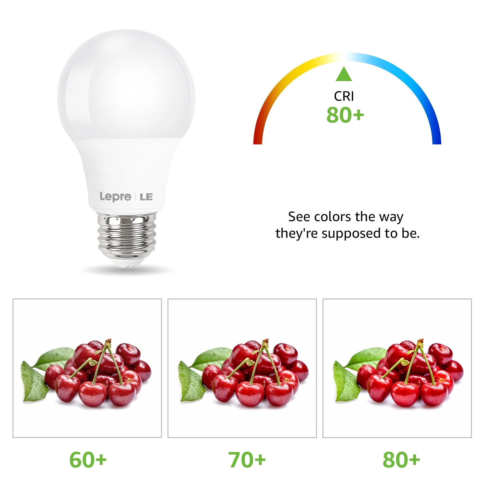 Lepro LED Light Bulbs 60 Watt Eqv Annual save $6.12 Per, Soft White 2700K, 9W 800 Lumens Non-Dimmable, A19 E26 Standard Medium Base, 10000 Hour Lifetime 5 Count