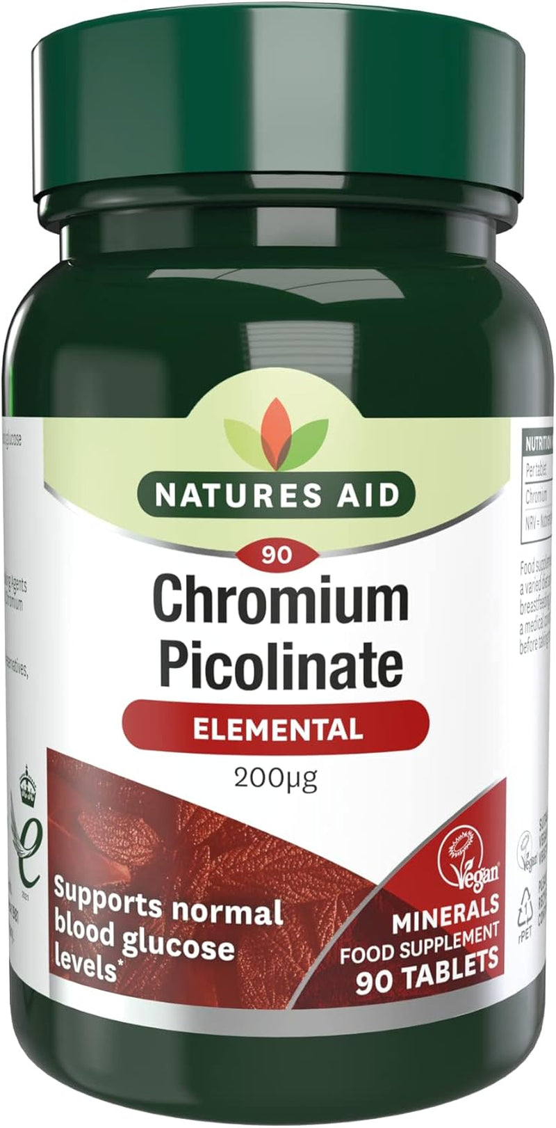 Chromium Picolinate 200Μg - 90 Tablets - High Strength Supplement to Support Normal Blood Glucose Levels & Reduce Sugar Cravings - Vegetarian, Gluten Free - No Gummies or Capsules