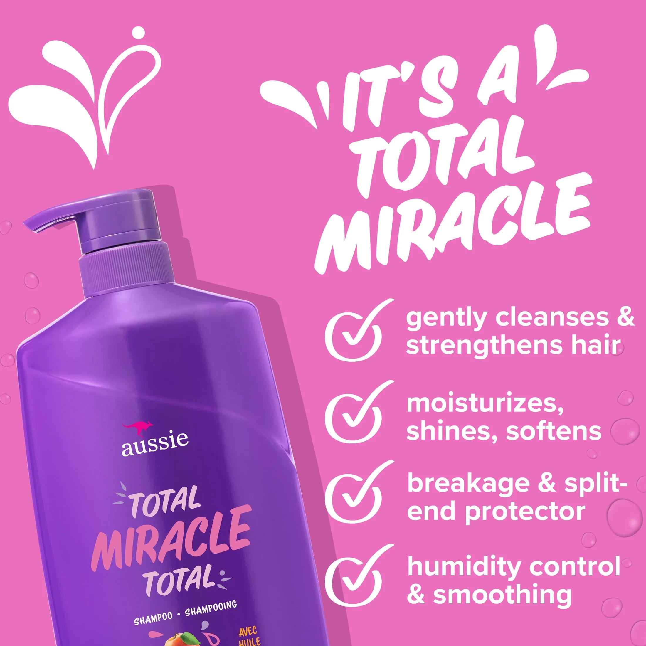 Total Miracle Shampoo, Paraben-Free Formula for All Hair Types, 26.2 Fl Oz
