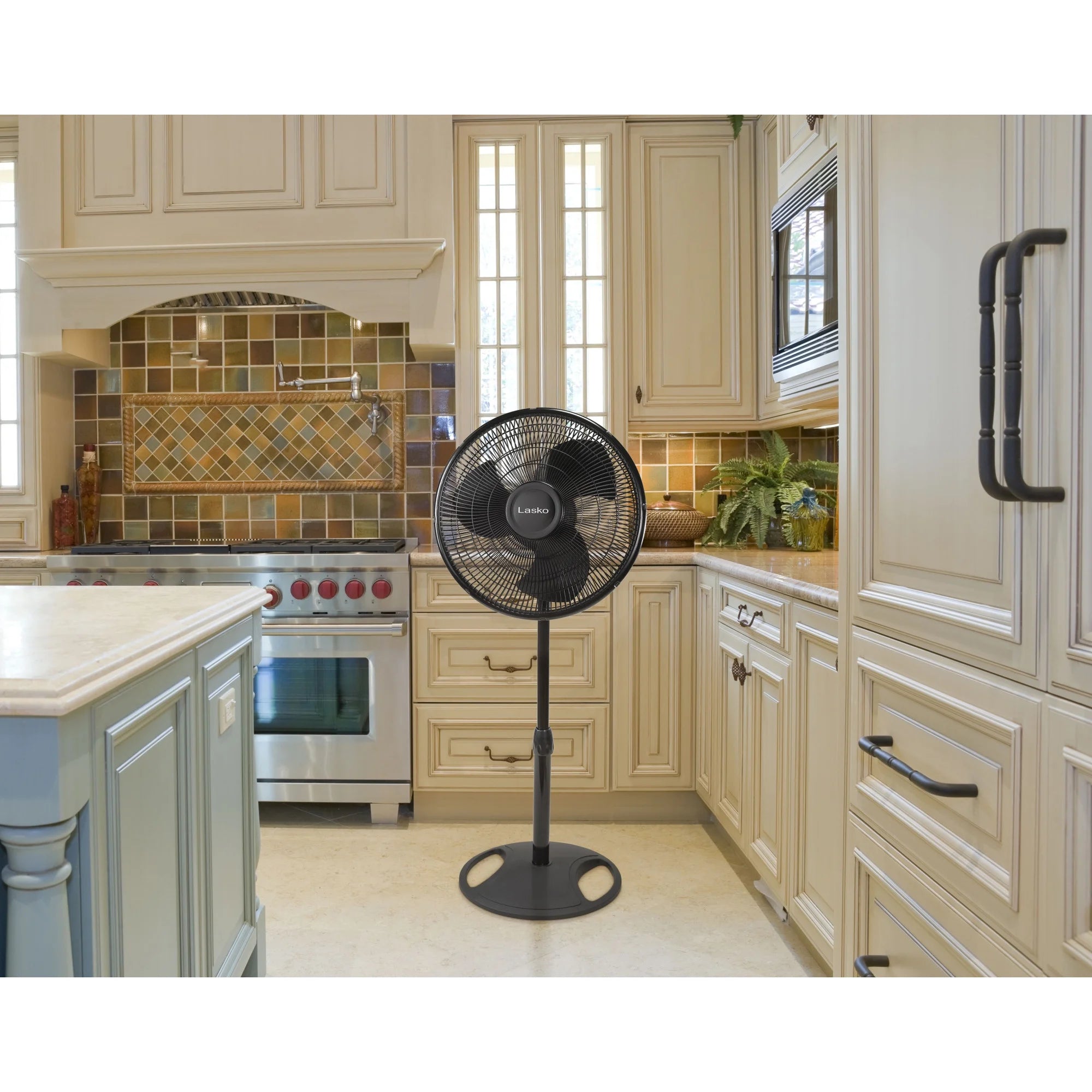 Lasko 16” 3-Speed Adjustable Oscillating Pedestal Fan, Black, S16500 New