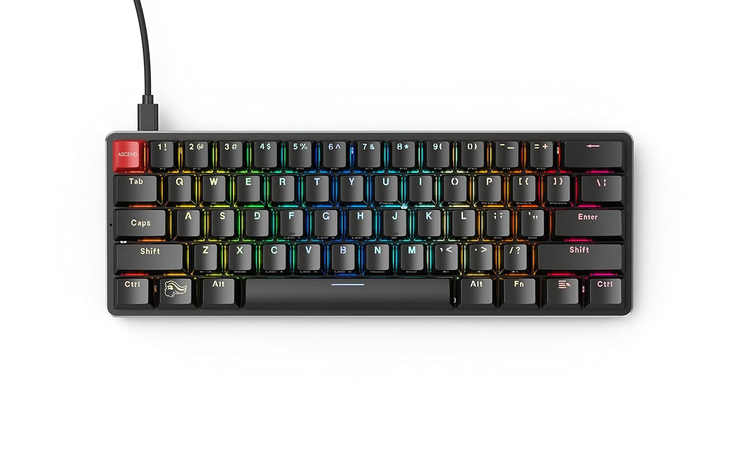 GMMK 60% Compact Custom Gaming Keyboard - USB-C Wired Mechanical Keyboard with RGB Hot-Swappable Switches and Keycaps - Black Metal Top Plate