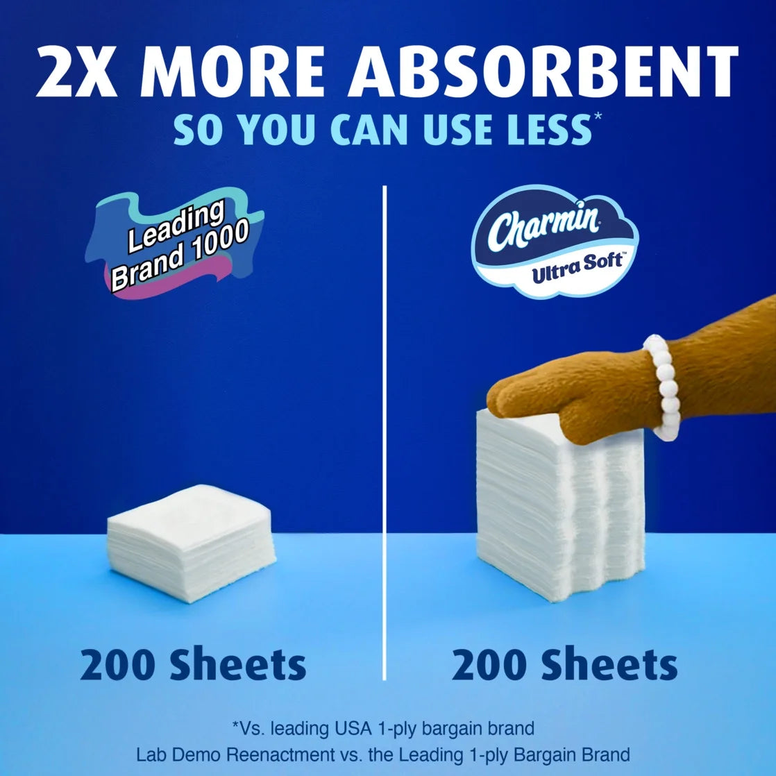 Charmin Toilet Paper Ultra Soft, 24 Mega Rolls, 2-Ply Bath Tissue