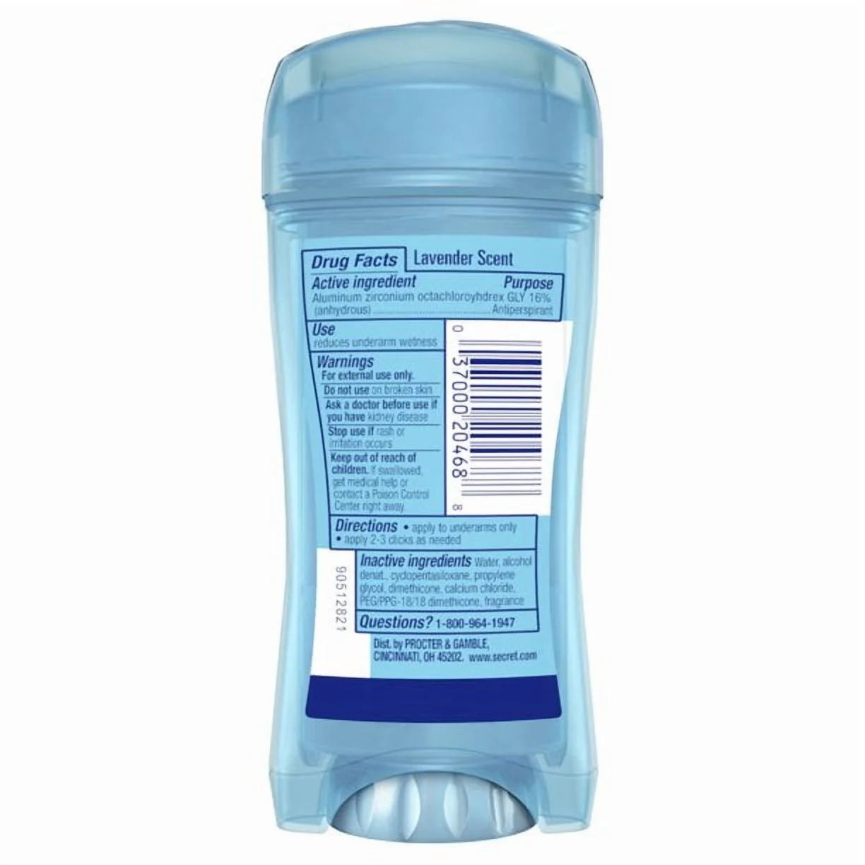 Secret Fresh Clear Gel Antiperspirant Deodorant for Women, Lavender, 2.6 Oz