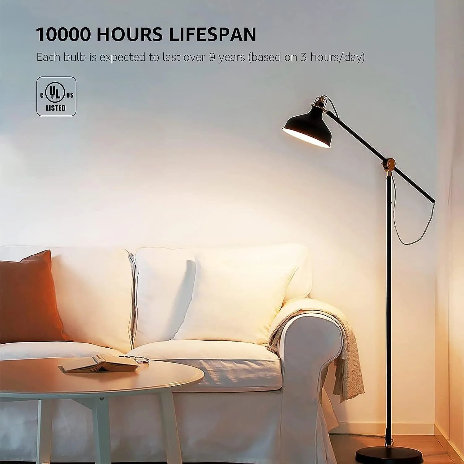 Lepro LED Light Bulbs 60 Watt Eqv Annual save $6.12 Per, Soft White 2700K, 9W 800 Lumens Non-Dimmable, A19 E26 Standard Medium Base, 10000 Hour Lifetime 5 Count