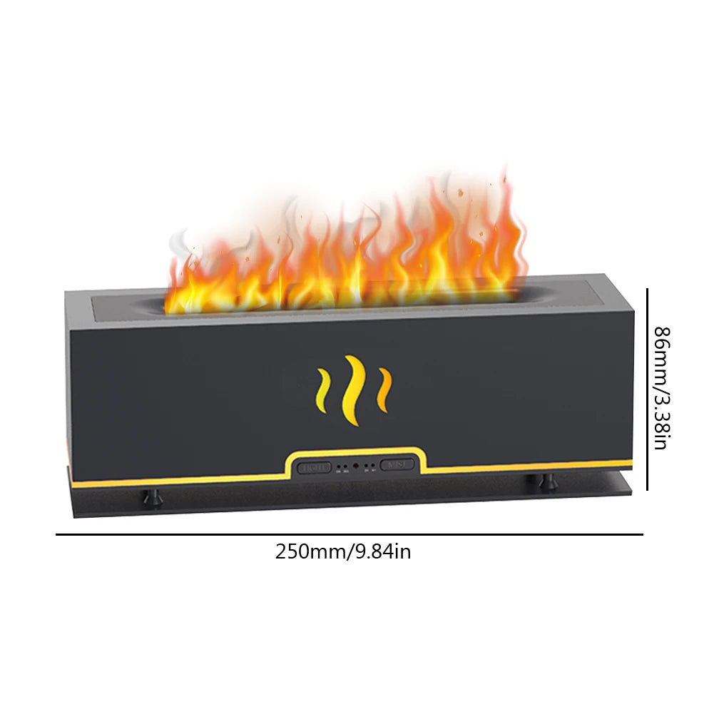 200ML Ultrasonic Aroma Diffuser and Humidifier with LED Flame Effect for Essential Oils