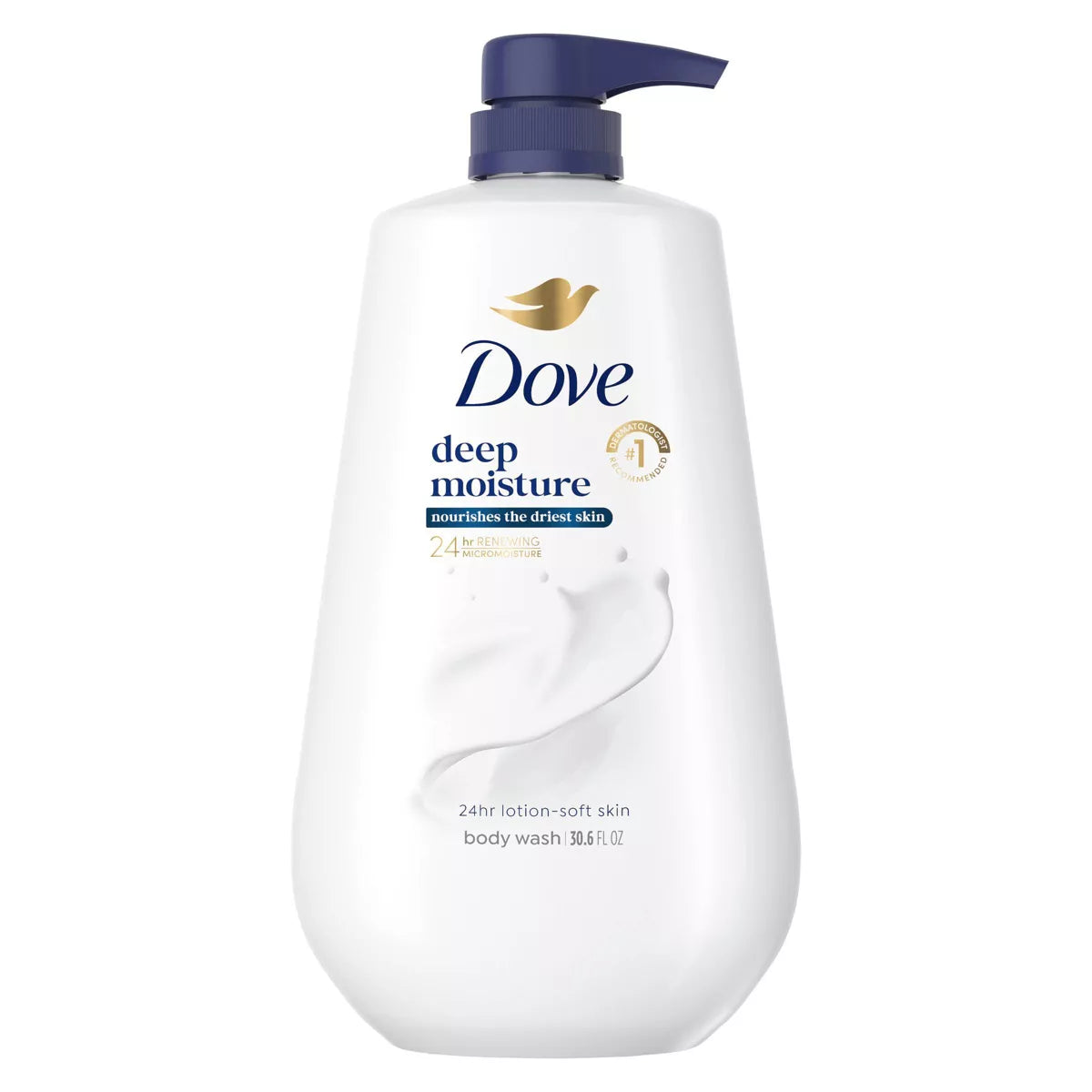 Dove Beauty Deep Moisture Body Wash Nourishes the Driest Skin 24Hr Lotion-Soft Skin - 30.6 Fl Oz