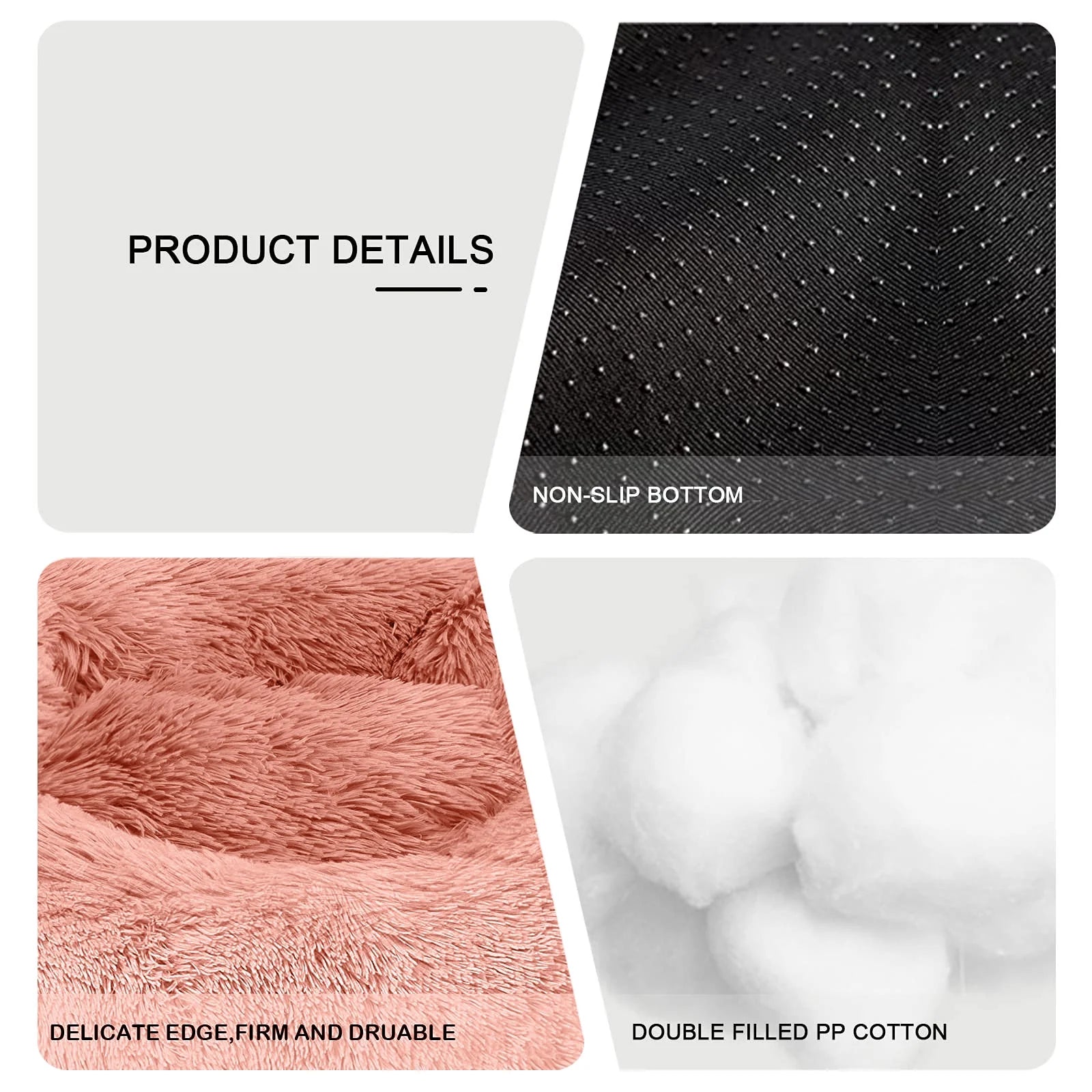 Nisrada 27In Calming Donut Dog Bed Anti-Anxiety, Self Warming, Cozy Soft Plush round Pet Bed Indoor, Ideal for Both Home & Travel, Size 27”X27”X8” Pink