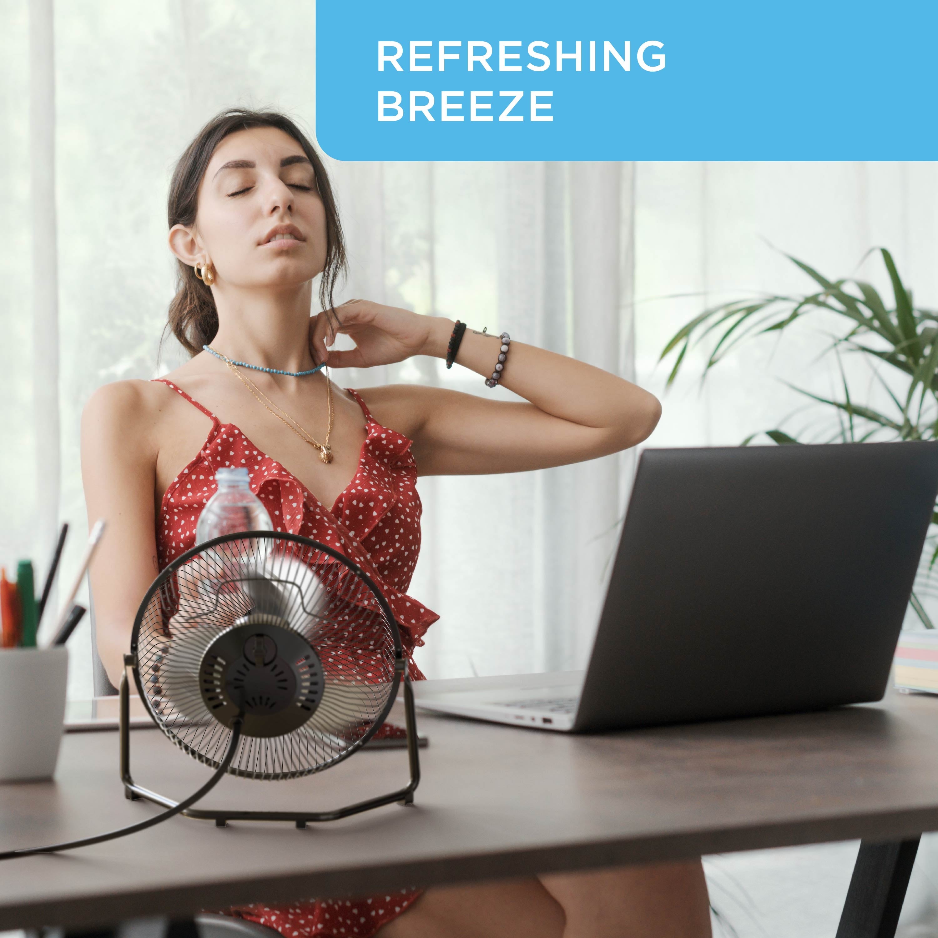 Airtek High Velocity Desk Fan, 3-Speed Electric Fan with Metal Blades and Safety Grilles