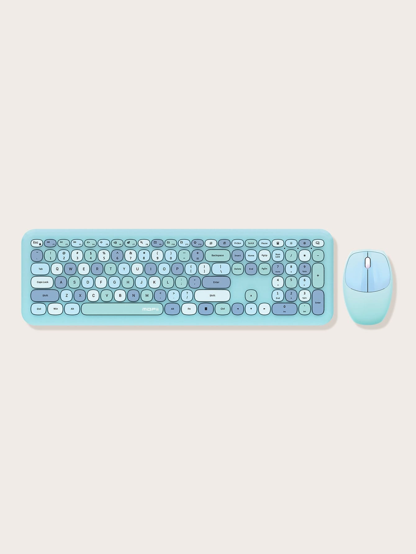 MOFII Mofii 666 Wireless Keyboard and Mouse Combo Set, Ultra-Thin round Cute Design for Home & Office Typing, Compatible with Notebook Computers, Desktop Computers, Etc. (Not Compatible with Iphone, Apple Laptop, Ipad)