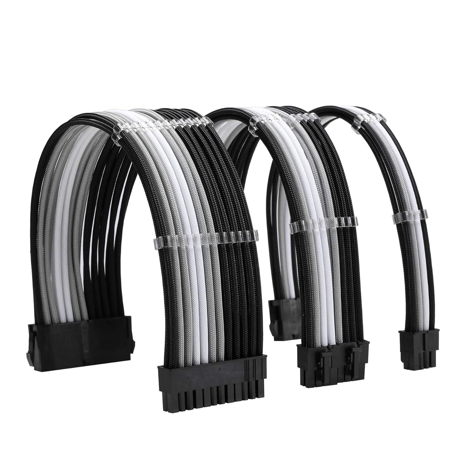 Formulamod Sleeve Extension Power Supply Cable Kit 18AWG ATX 24P+ EPS 8-P+PCI-E8-P with Combs for PSU to Motherboard/Gpu Fm-Nck3 (Black Orange Grey)