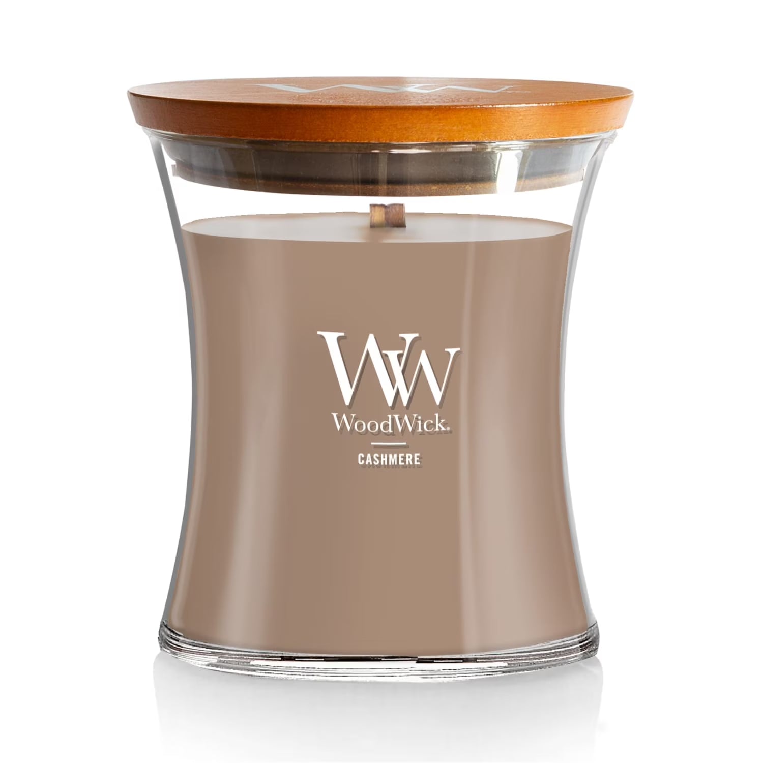 Woodwick Medium Hourglass Scented Candle, Cashmere, 9.7 Oz