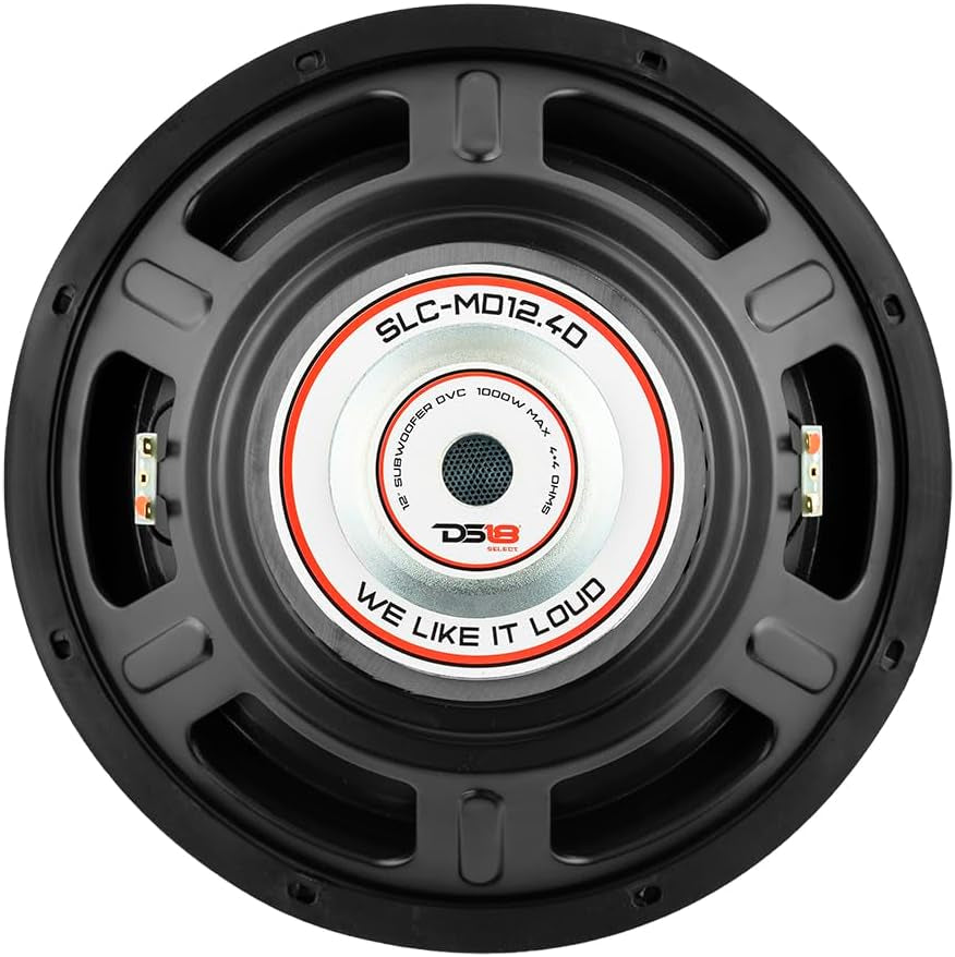 DS18 SLC-MD12.4D Car Subwoofer 12" 1000 Watts Max Power 250 Watts RMS Dual Voice Coil 4 Ohms. Easy Mounting. Loud Bass for Vehicle Stereo Sound System - 1 Speaker