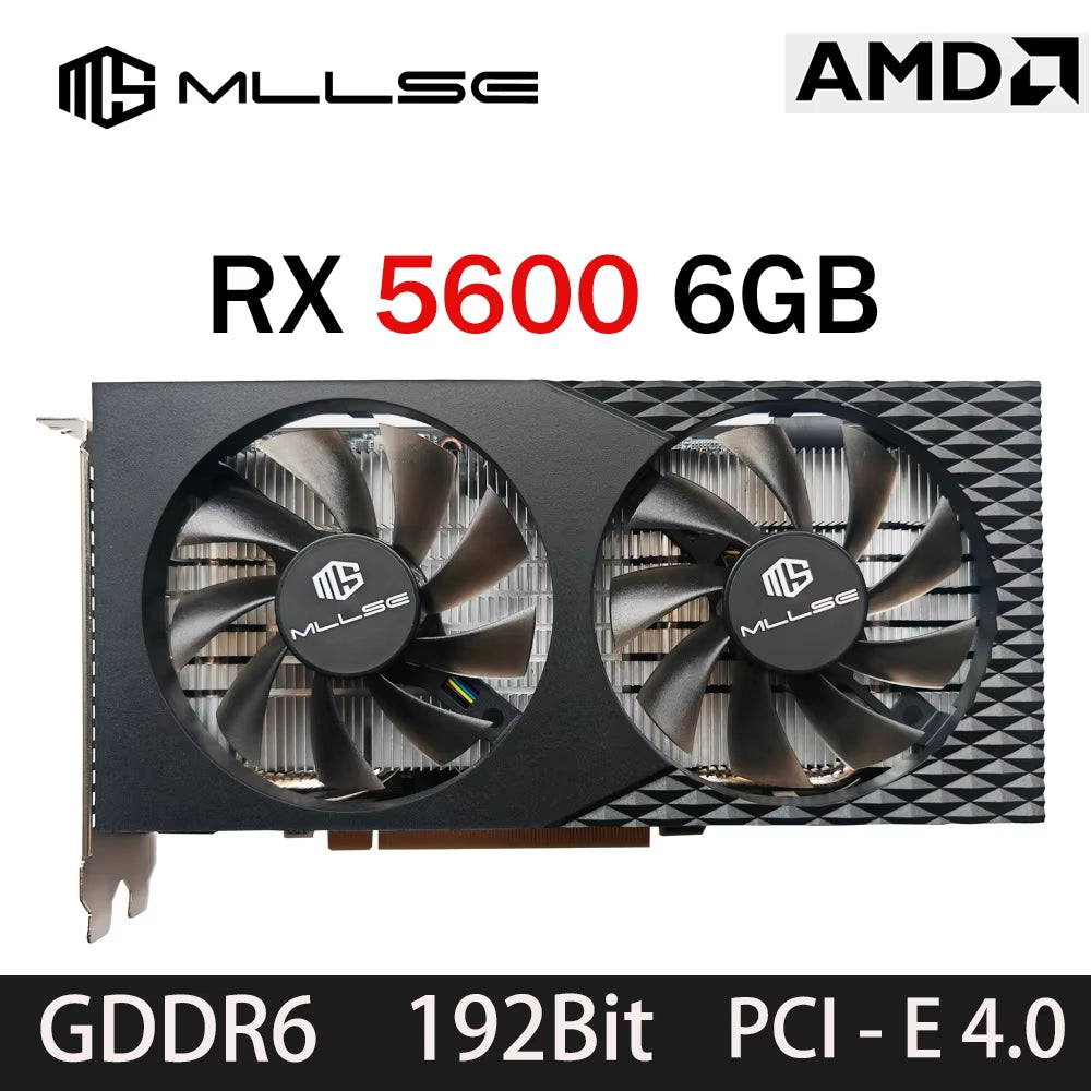MLLSE New Radeon RX5600 6GB Graphic Card GDDR6 6GB Gaming Computer GPU AMD RX5600 6GB Game Desktop Computer Graphics Card