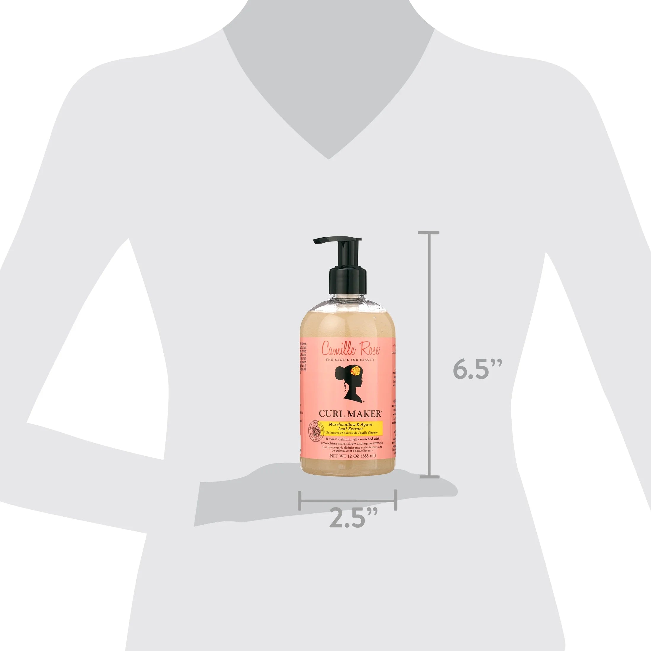 Camille Rose Curl Maker Define & Style Hair Styling Gel with Marshmallow Extract & Agave Leaf Extract, 12Oz