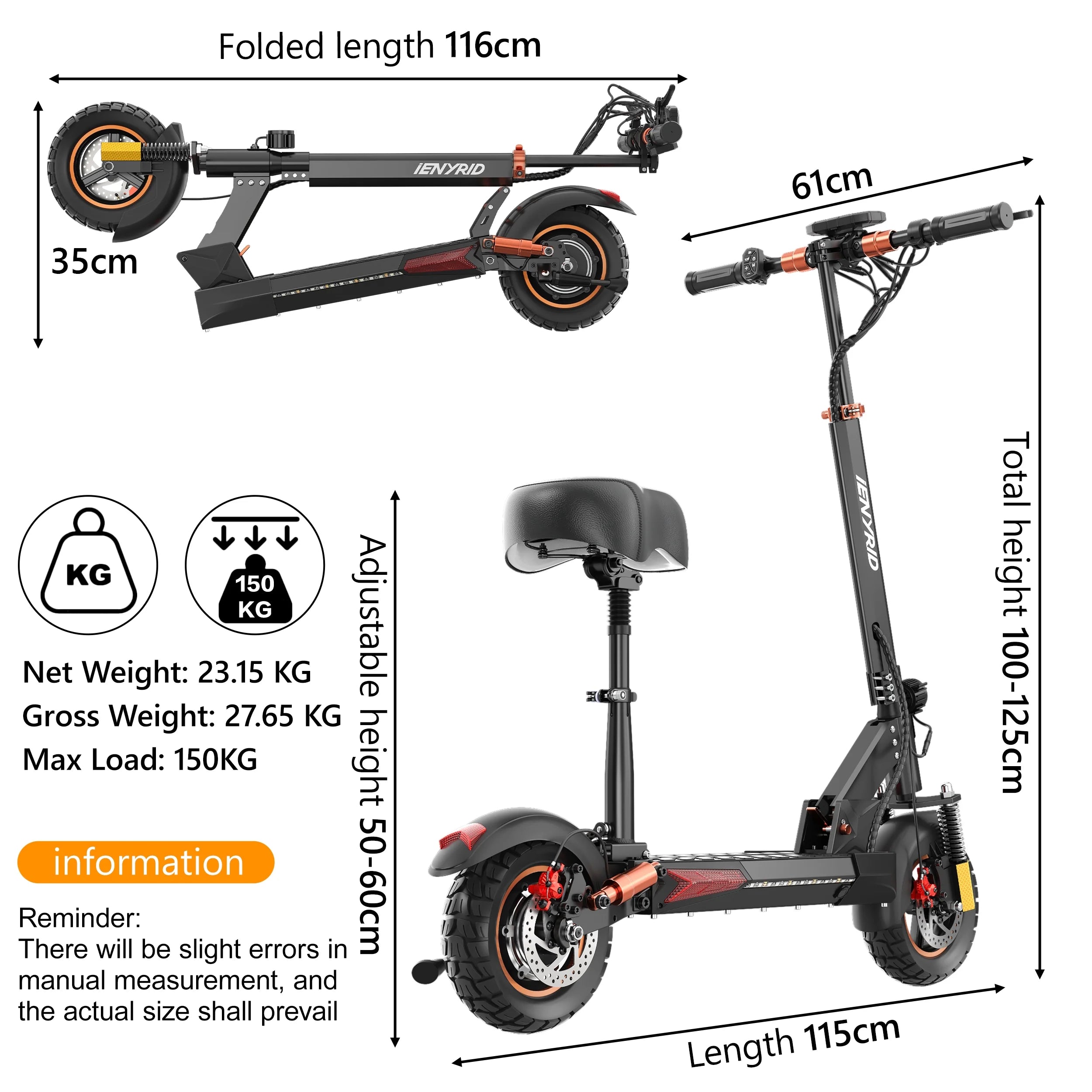 800W Electric Scooter for Adults with Seat, 12.5Ah Battery, 3 Speed Settings, Capable of 28 MPH and 32 Miles Range