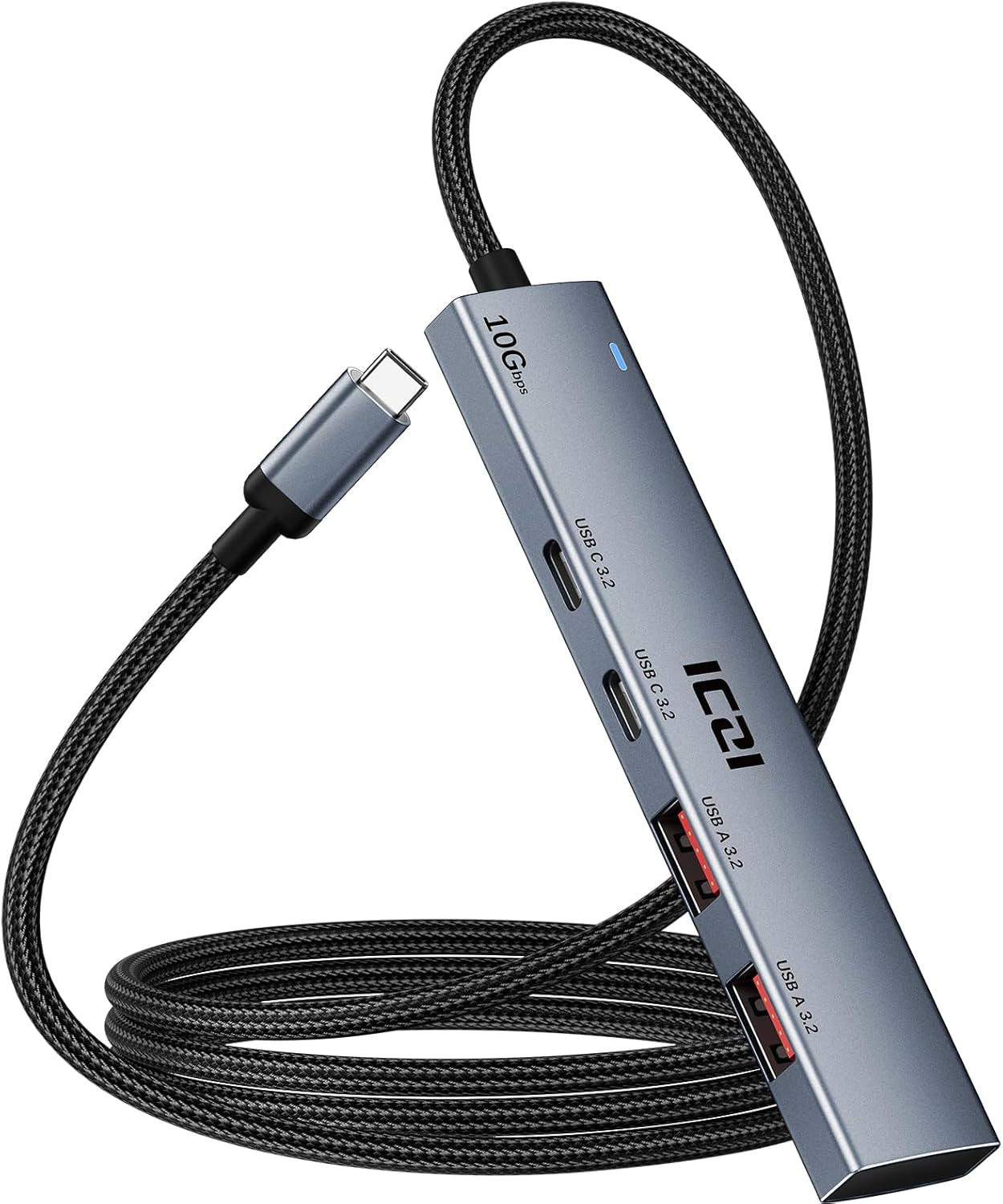 ICZI USB 3.0 Hub, 4 Ports USB Splitter Multiple Extender for Laptop, PC, Macbook, Mac Mini, Imac, Surface Pro, Mobile HDD