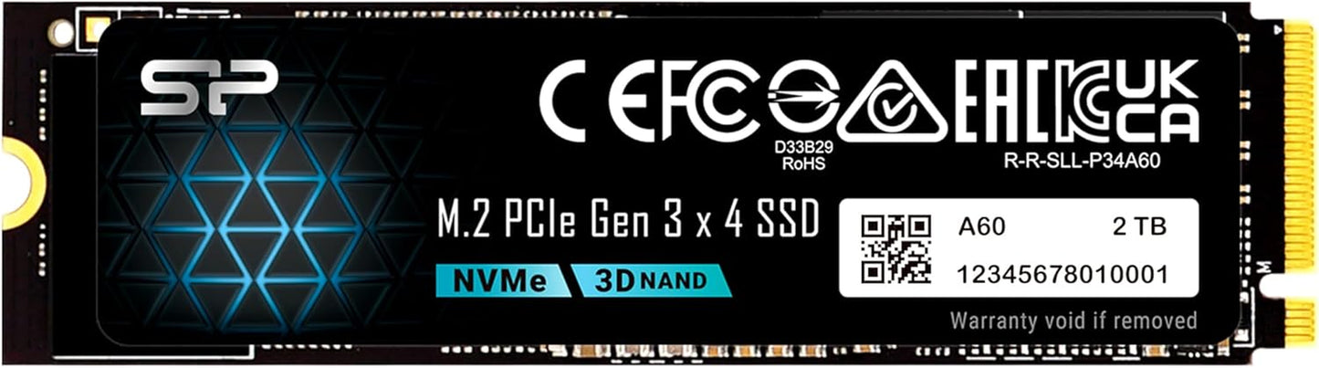 Silicon Power 512GB Nvme M.2 Pcie Gen3X4 2280 SSD (SP512GBP34A60M28)