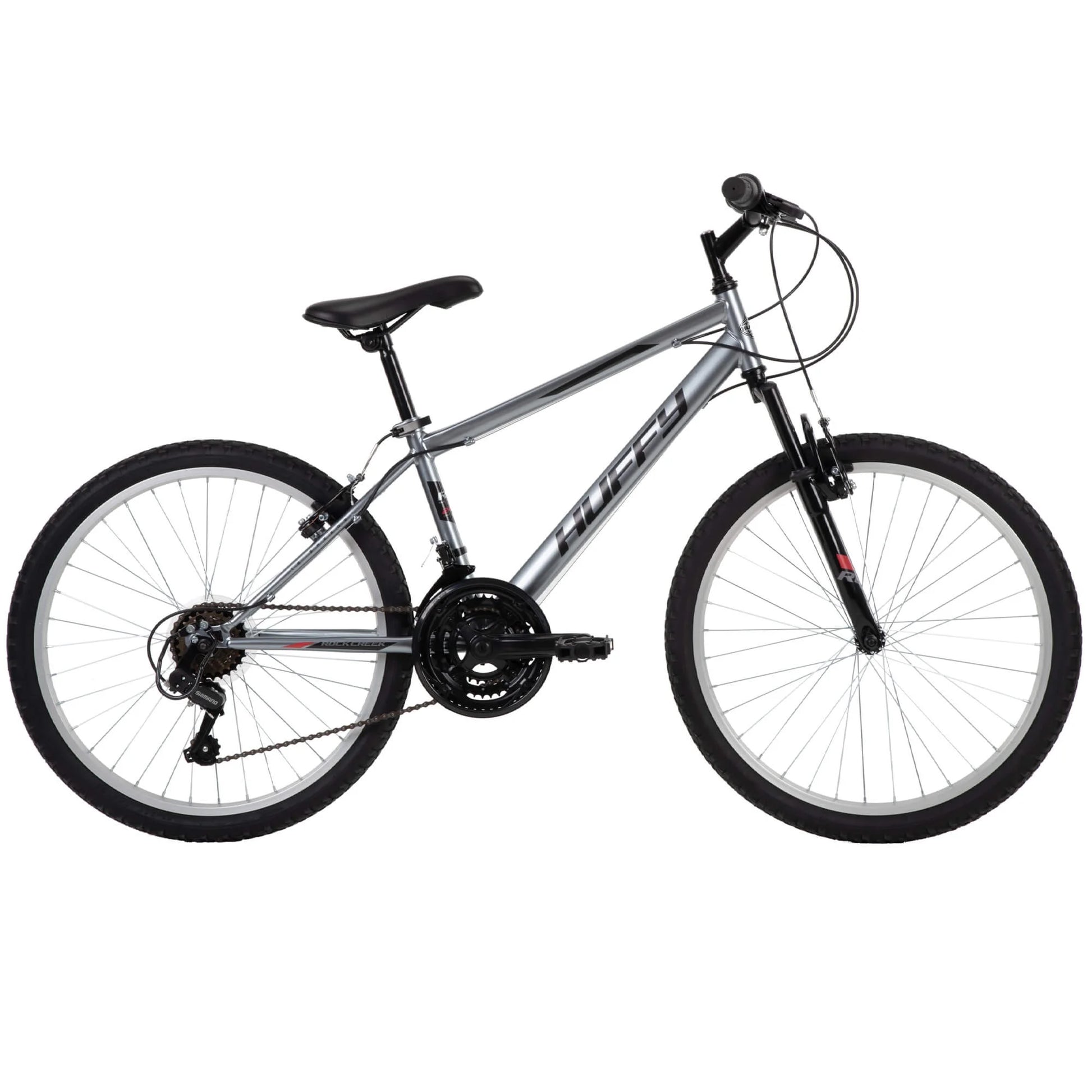 24" Rock Creek Mountain Bike for Adults, Suitable for Riders 4'8" - 5'8", Gray