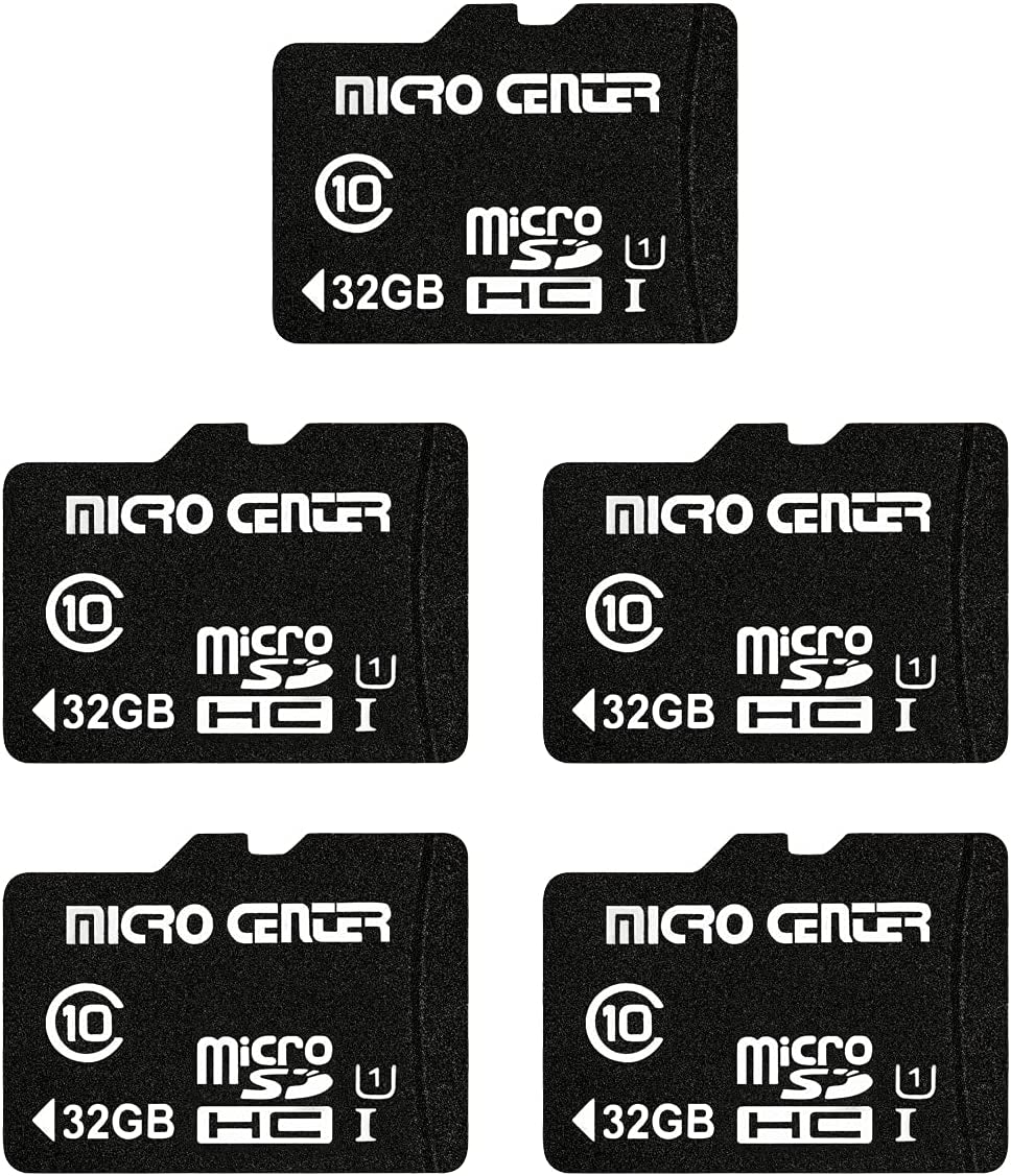 Micro Center 32GB Class 10 Microsdhc Flash Memory Card with Adapter for Mobile Device Storage Phone, Tablet, Drone & Full HD Video Recording - 80Mb/S UHS-I, C10, U1 (5 Pack)