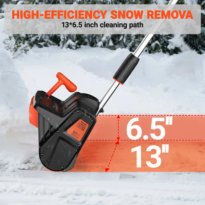 24V Cordless Snow Shovel - 13-Inch Electric Snow Blower with Brushless Motor, Directional Plate, Battery, and Quick Charger for Driveways and Sidewalks