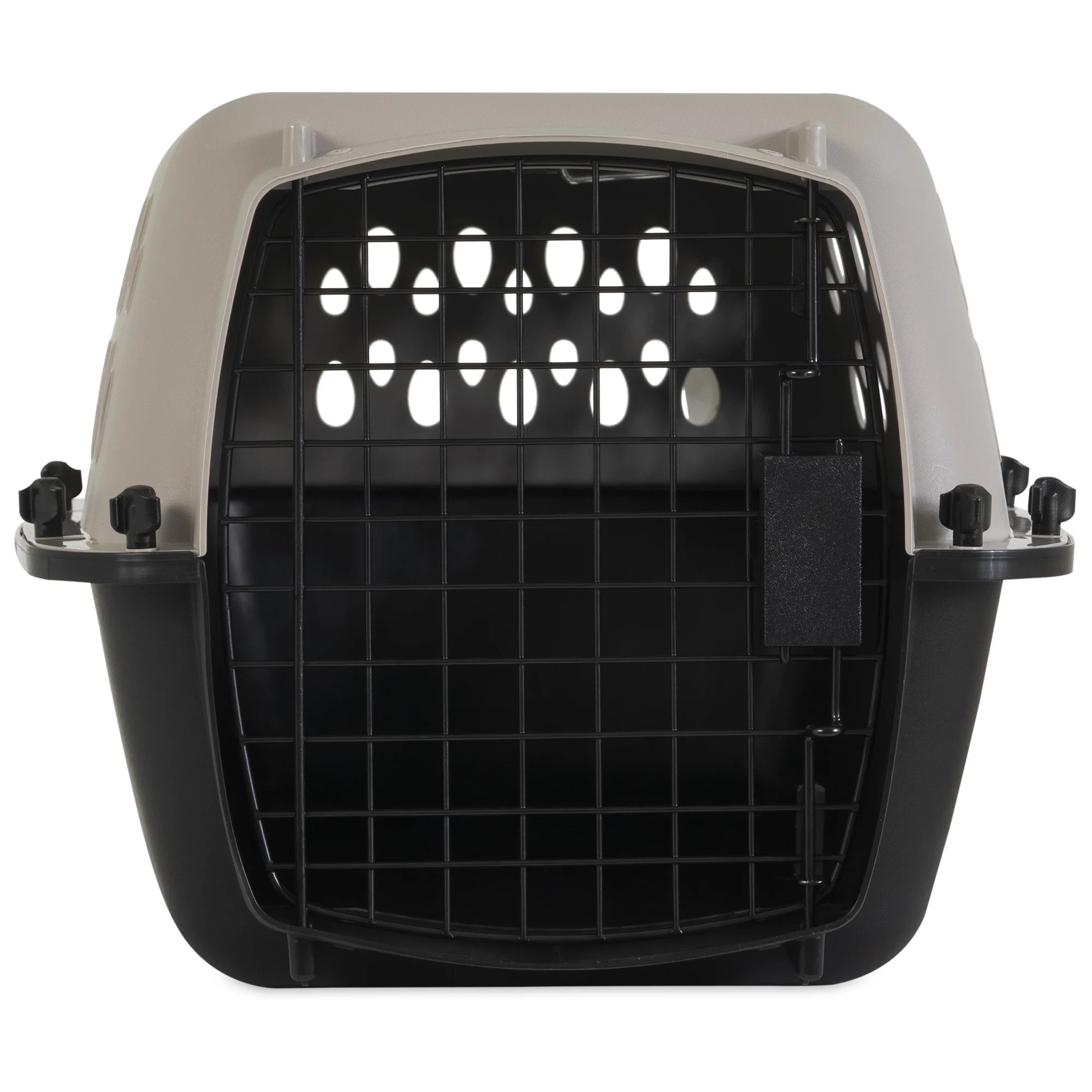 Vibrant Life Pet Portable Kennel for Dogs, Hard-Sided Travel Carrier, Durable, Metal Door, Black & Grey, for Pets up to 15 Lbs, 23" L X 15.2" W X 11.8" H