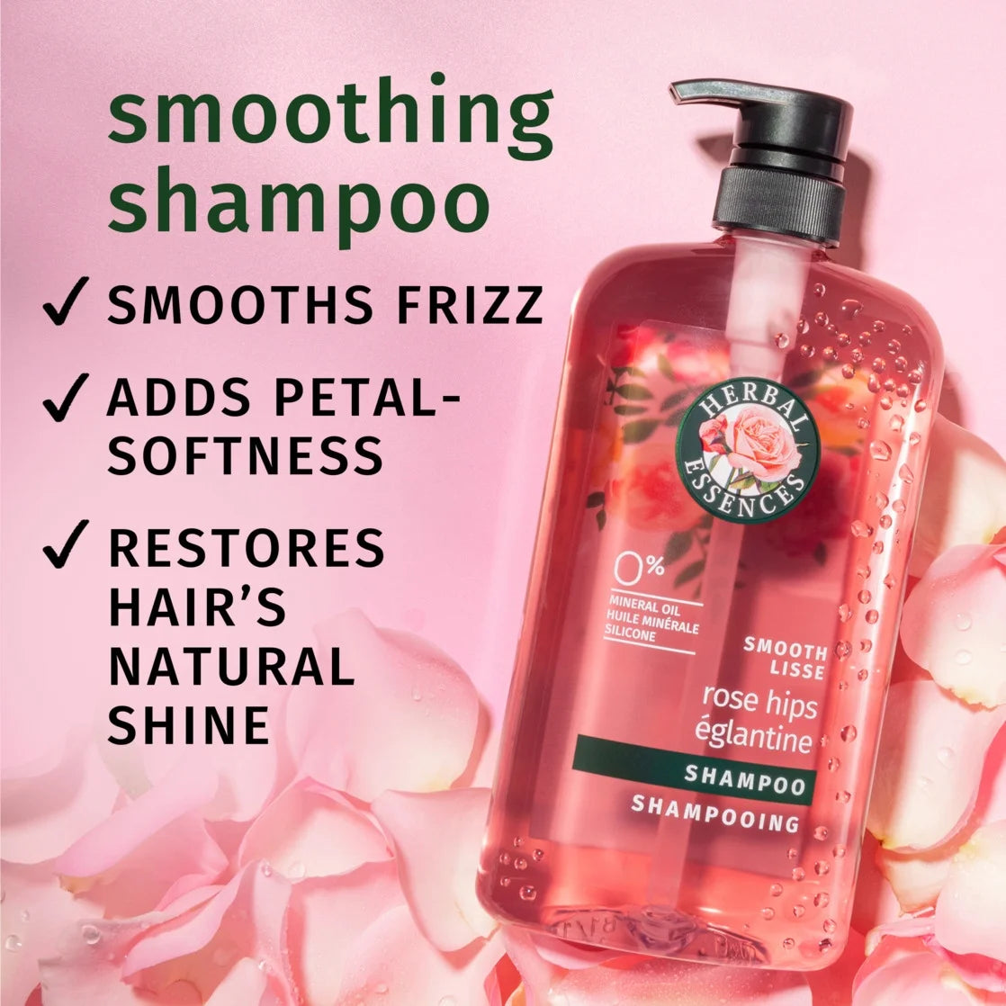 Rose Hips Smooth Shampoo for All Hair Types, 29.2 Fl Oz
