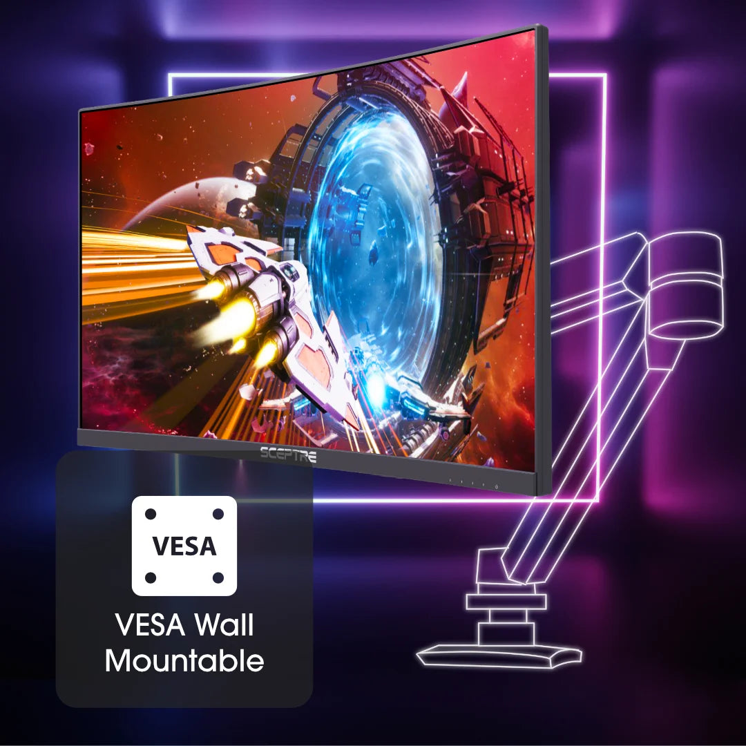 C255B-FWT240 24.5-Inch Curved Gaming Monitor - 240Hz, 1080P, 1ms Response Time, Dual DisplayPort and HDMI, Built-In Speakers, Machine Black, 2023