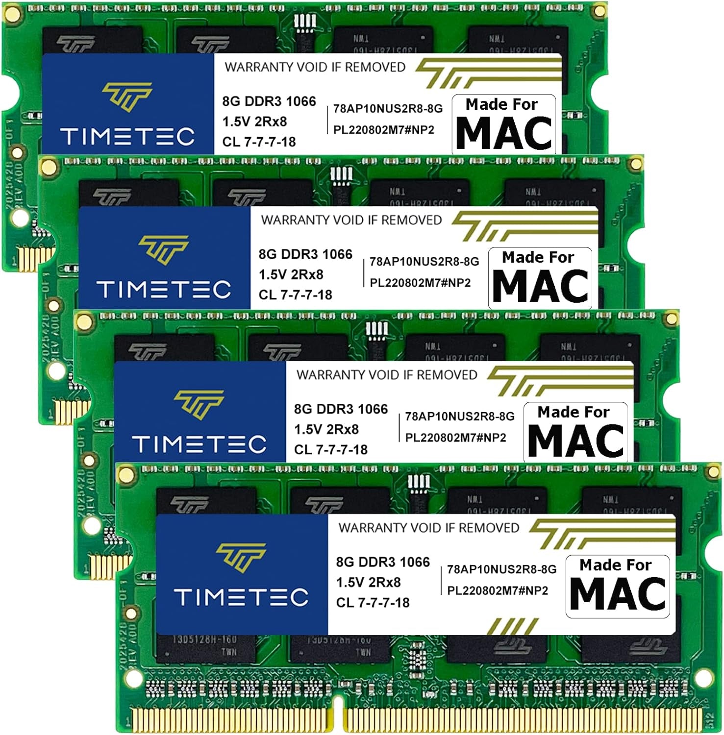 Timetec 4GB Compatible for Apple DDR3 1067Mhz / 1066Mhz PC3-8500 CL7 Dual Rank for Mac Book, Mac Book Pro, Imac, Mac Mini (Late 2008, Early/Mid/Late 2009, Mid 2010) SODIMM Memory MAC RAM Upgrade