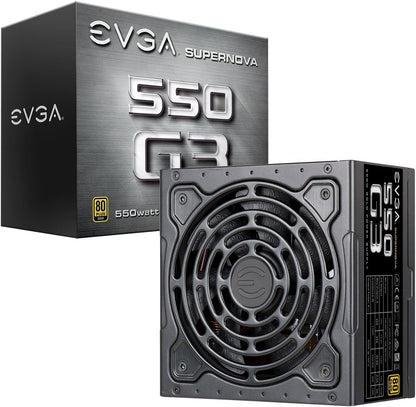 EVGA Supernova 550 G3, 80 plus Gold 550W, Fully Modular, Eco Mode with New HDB Fan, 7 Year Warranty, Includes Power on Self Tester, Compact 150Mm Size, Power Supply 220-G3-0550-Y1