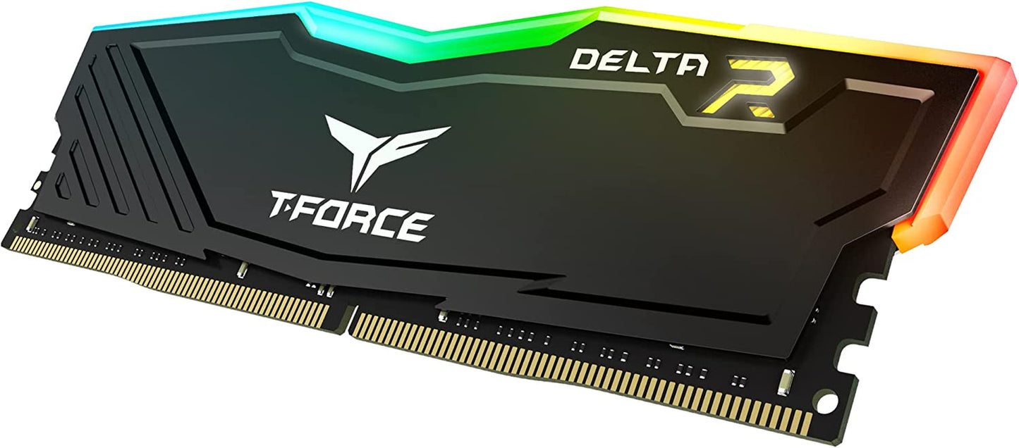 TEAMGROUP T-Force Delta RGB DDR4 16GB (2X8Gb) 3200Mhz (PC4-25600) CL16 Desktop Memory Module Ram Black - TF3D416G3200HC16CDC01