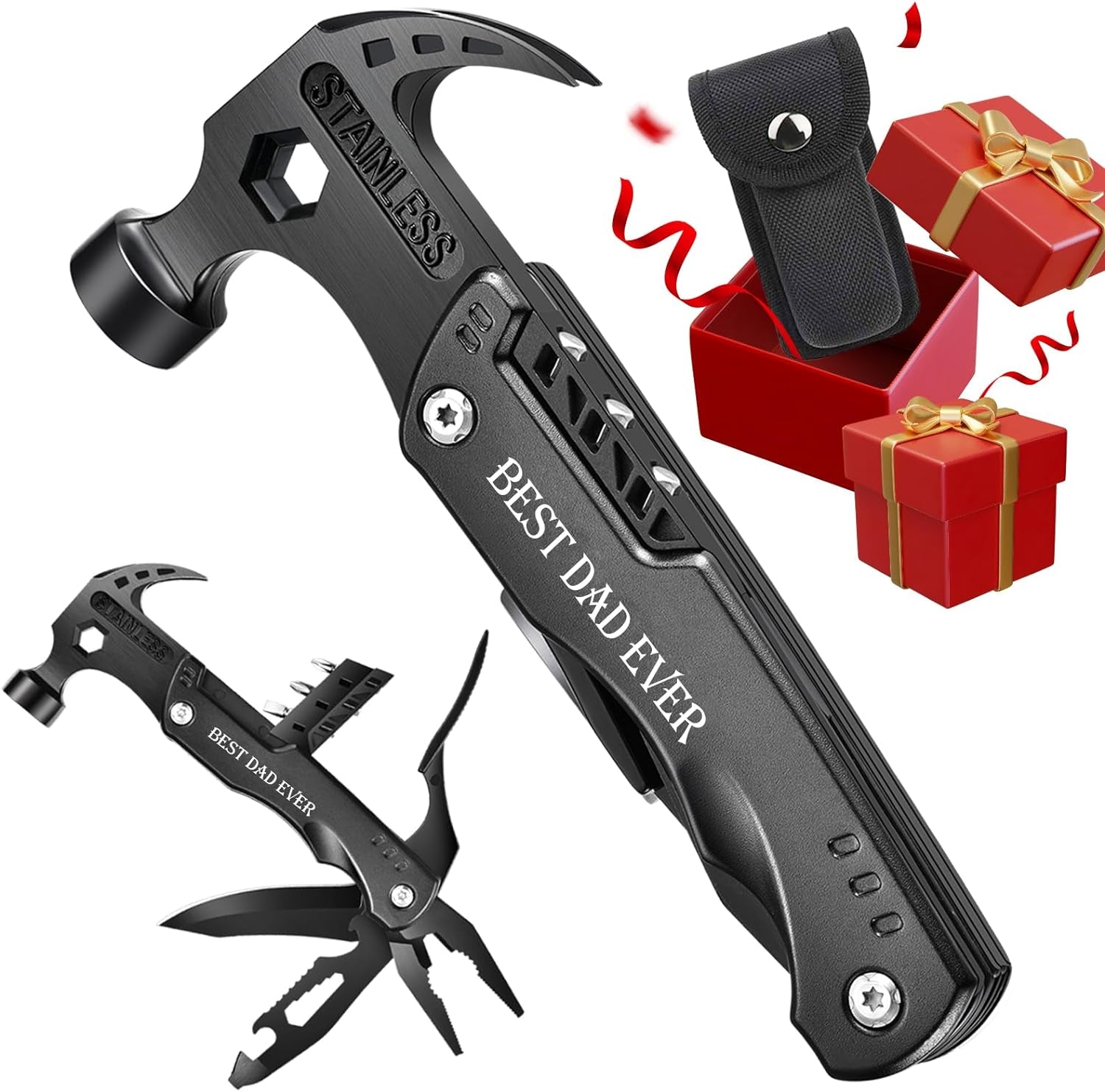 VEITORLD Multitool Axe Hammer - Unique Christmas Stocking Stuffer and Gift Idea for Men, Dads, and Husbands, Perfect for Anniversaries and Birthdays, Ideal for Camping, Hunting, Fishing, and Hiking