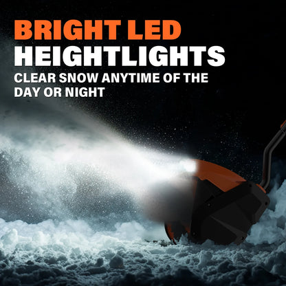 20V Cordless Electric Snow Shovel with 11-Inch Blade and Adjustable Handle, Includes 4.0Ah Battery, Charger, and Cover