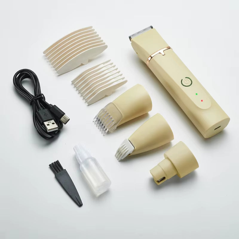 Professional 4-in-1 Electric Pet Grooming Clippers with Nail Grinder for Dogs