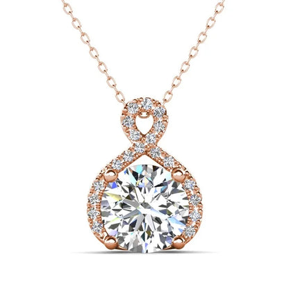 Alessandra 18K Rose Gold Plated Women's Necklace with Simulated Diamond Crystals