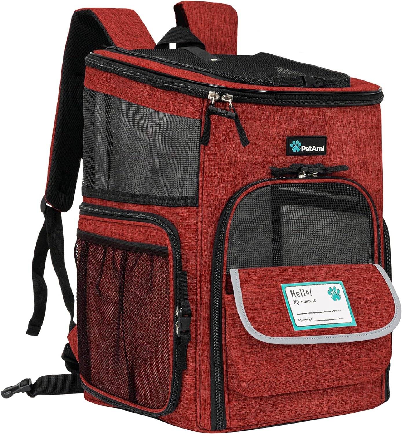 Petami Airline-Approved Dog and Cat Backpack Carrier, Soft-Sided and Ventilated for Travel, Hiking, and Camping, Supports Pets Up to 18 lbs, Purple