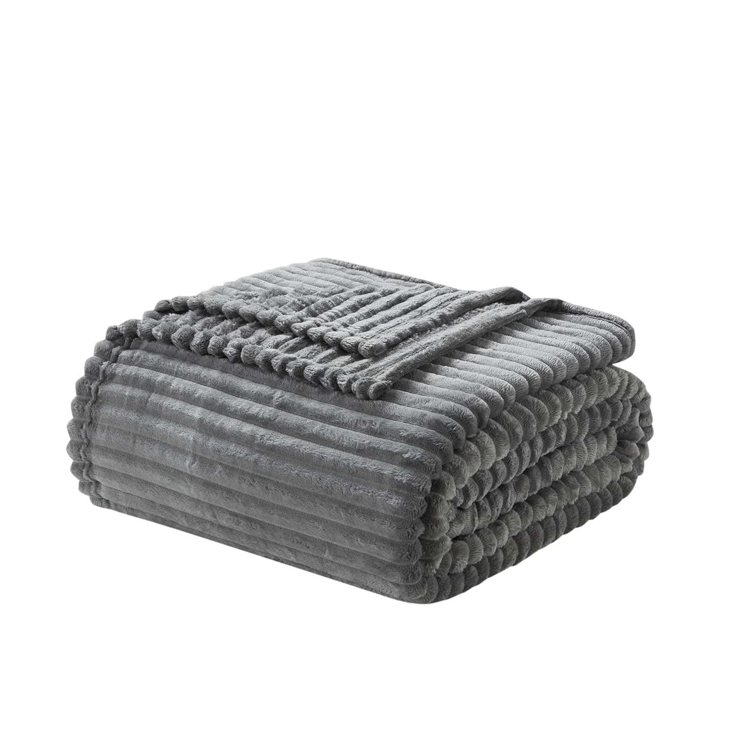 Luxury Soft Lightweight Fleece Throw Blanket - Gray Plush Bed Blanket