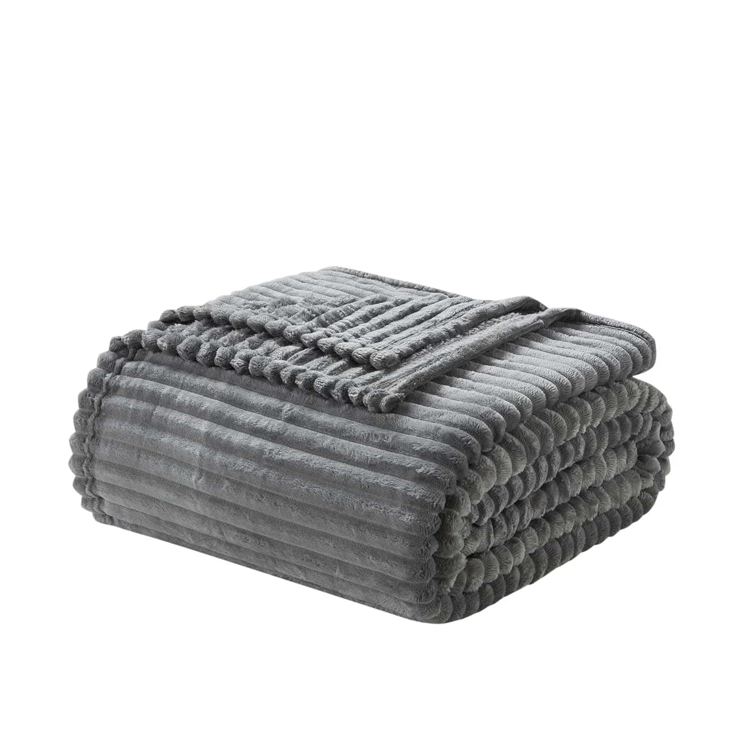 Luxury Soft Lightweight Fleece Throw Blanket - Gray Plush Bed Blanket