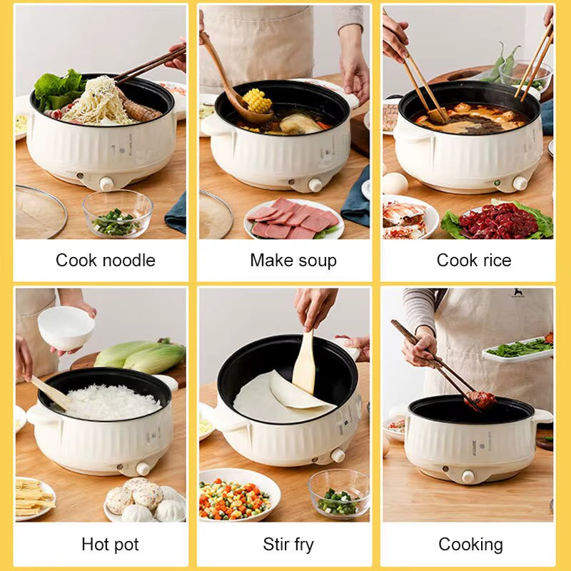 220V Multi Cookers Single/Double Layer Electric Pot 1-2 People Household Non-Stick Pan Hot Pot Rice Cooker Cooking Appliances