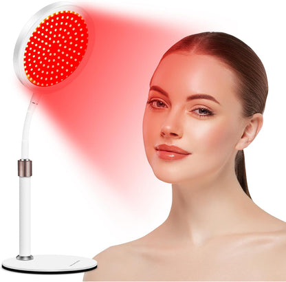 Red Light Therapy Device for Face and Neck with Adjustable Height, 140 LEDs and 660nm Wavelength for Body Treatment