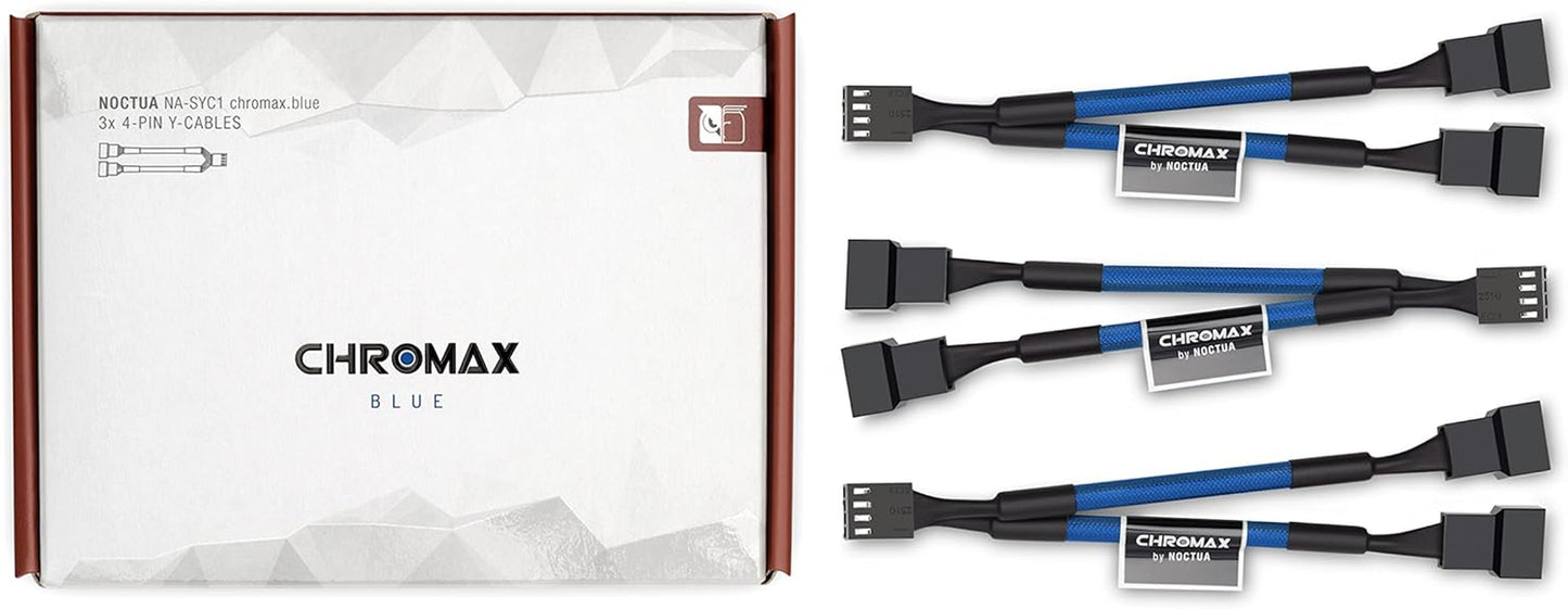 Noctua NA-SYC1 Chromax.Black, 4 Pin Y-Cables for PC Fans (Black)